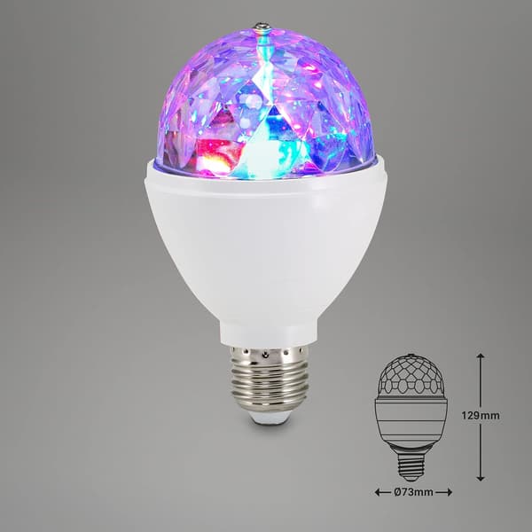 0528-003 LED Discolampa, Plast, E27, 3W, Vit, 1 Enhet (1-pack)