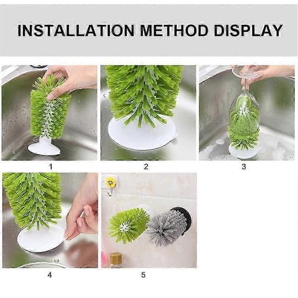 Turtle brush with suction cup for cleaning turtle shells and removing algae in the aquarium [DB] gray 1pc