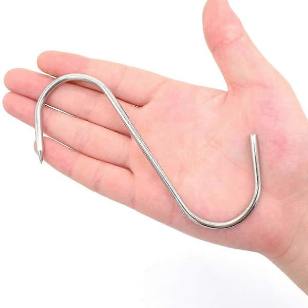 Grill Hanger Rust BBQ Tool Meat Hooks Butcher Stainless Steel Kitchen 10pcs