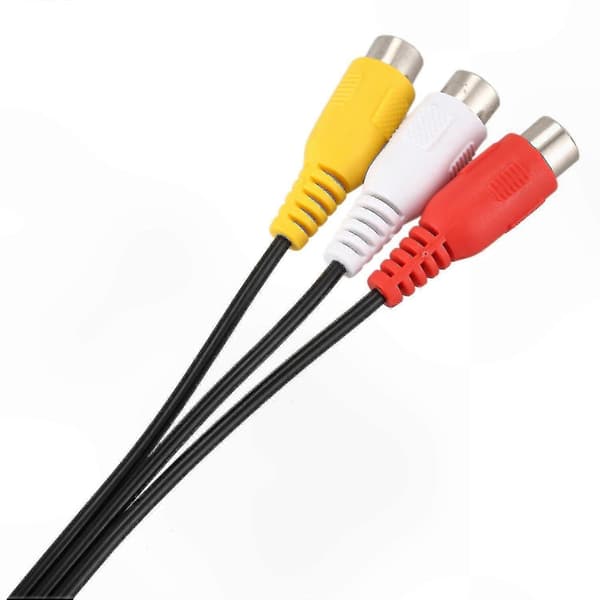 3,5 mm til 3 RCA AV-lyd- og videokabeladapter 22 cm kontakt