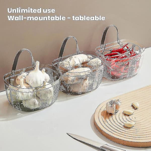 Ginger and Garlic Storage Basket, Kitchen Hanging Basket