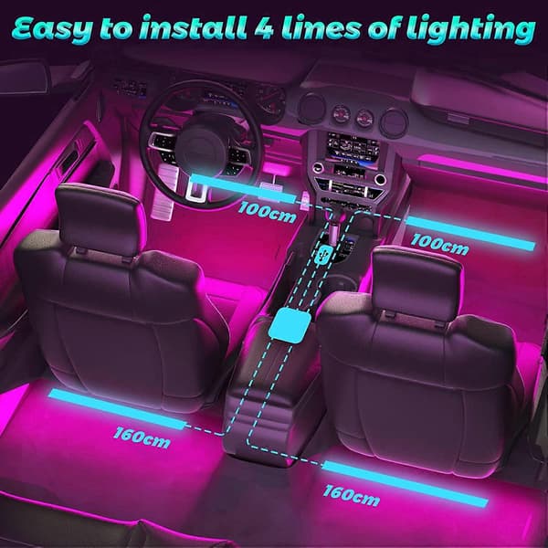 Car lighting interior, LED car lighting interior, car lighting interior, LED light bar for car with APP control
