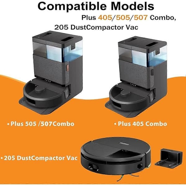 4-pak multi-overflade gummibørster til IRobot Roomba Plus 405/505/507 Combo & 205 DustCompactor Vac