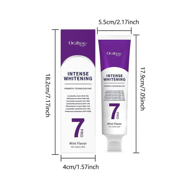 7 Pro Intenses Whitening Toothpaste 7-Pro Intensives Toothpaste Probiotics Whitening Tooth with 7 Probiotics for Deep Cleaning 2pcs