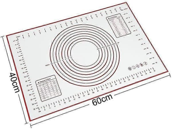 Silikone bageunderlag, 60x40cm bageunderlag non-stick udrulningsmåtte
