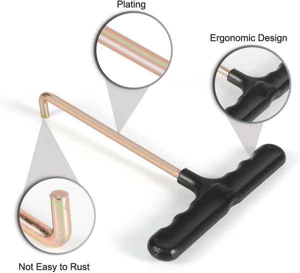 Trampoline Spring Pull Tool Metal T-Hook Tent Trampoline Accessories Universal Hand Tool Trampoline Spring Pull Tool Black 2 Pieces