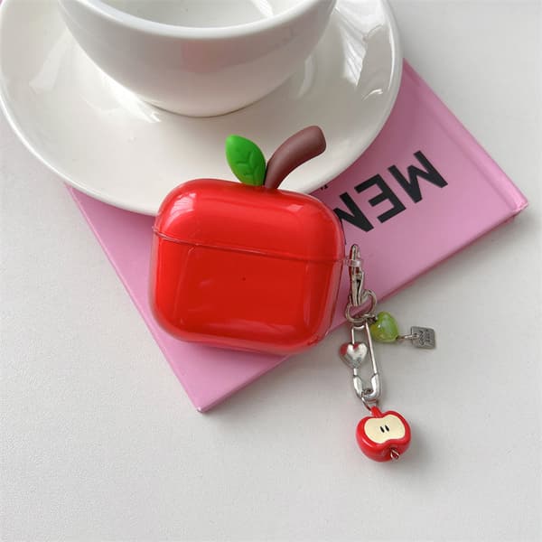 ins wind branch red apple suitable for airpods protective shell earphone shell soft red Airpods pro/pro2