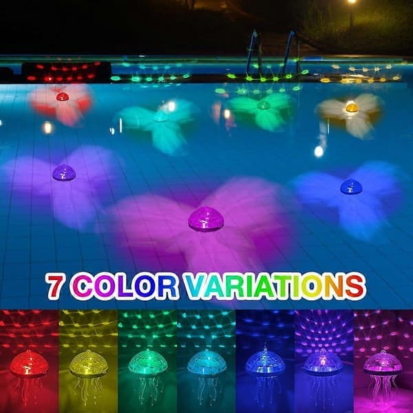 Solcellsdriven flytande poolbelysning, solcellspoolbelysning, 7 färger som ändras, solcellsdriven vattentät poolbelysning, LED-solcellspoolbelysning för pool, trädgård