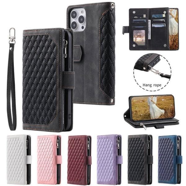 Diamond PU Leather Wallet Phone Case with Shoulder Strap for Samsung Galaxy A55 5G