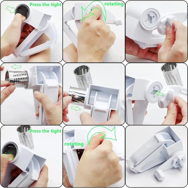Cheese Grinder Classic - Plastic - Multifunctional Table Grater - 3 Cutting Edges - Drum Grater - Suitable as Cheese Grinder and Grater