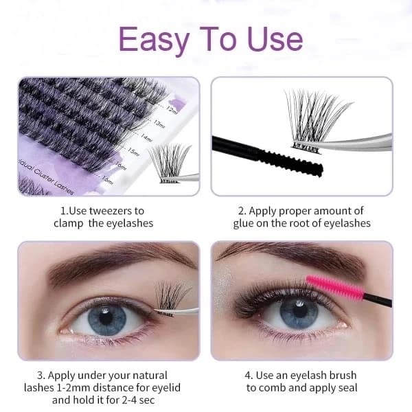 Single Eyelash - Creates a Natural, Thick Eyelash Effect - Cloud Black