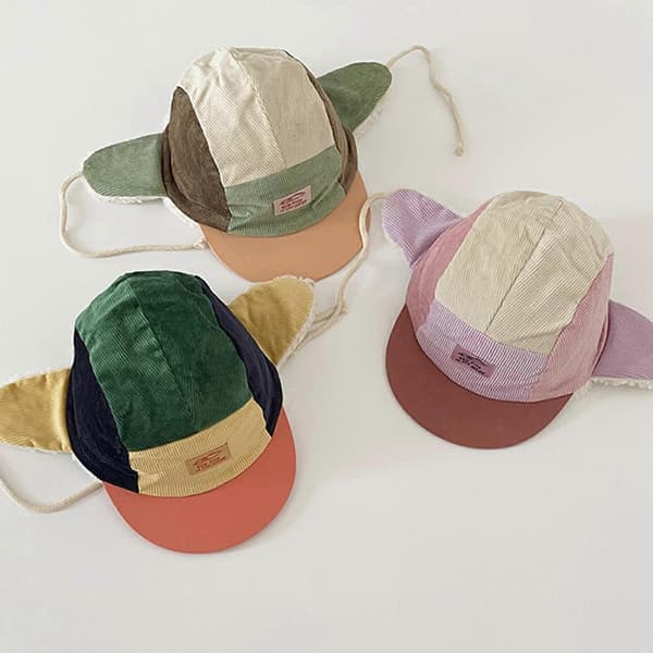 Snygg Vinter Barnmössa Manchester Baseballkepsar Patchwork Barnmössa med Mjukt Foder Perfekt för Barn 2-7 År Ljuslila Light Purple