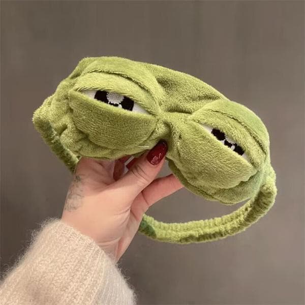 3D ögonmask sovande tecknad groda ögonmask grön