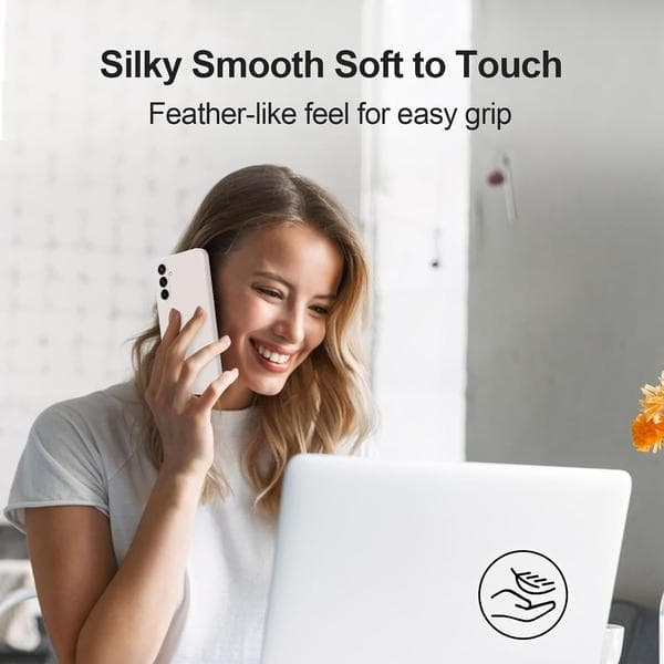 Silicone Case Compatible with Samsung Galaxy S23 FE, Full Body Silky Soft Phone Case with Camera Protection, Shockproof Shell with Microfiber