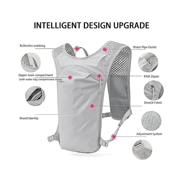 Hydration Backpack, Hydration Belt, Running Vest, Trail Running, Marathon, Hiking black
