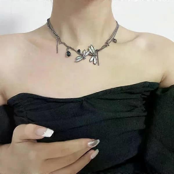 Y2k Sort Guldsmed Choker Halskæde til Kvinder Gotisk Fest Smykker Tilbehør