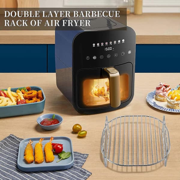 Fritösställ Passar Alla 3.7qt 5.8qt Multifunktionellt Dubbellagersställ Silver
