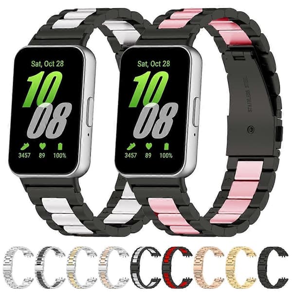 Samsung Galaxy Fit 3 -teräsranneke Black Silver