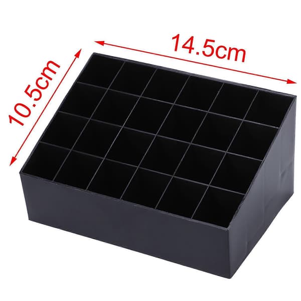 24 Læbestiftholder Organizer Læbestiftholder Displayholder Kosmetisk Sort Black