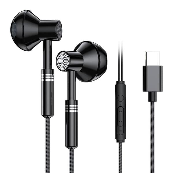 USB-C In-Ear Hovedtelefoner med Ledning DAC Sort sort black