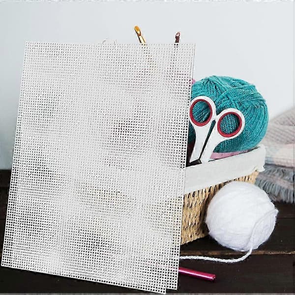 Plastkanvasark för DIY-hantverk Vit PE-material 5 st Mångsidiga broderitillbehör