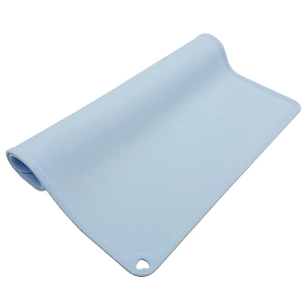 Vandtæt kæledyrsfodermåtte til hunde med hævede kanter, nem at opbevare 60x40 Light blue
