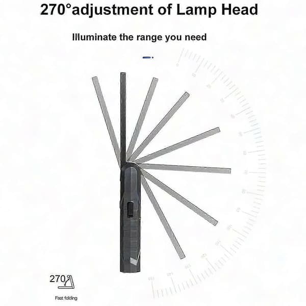 2-pakning LED-arbeidslys, oppladbart COB-arbeidslys med magnetisk base, hengekrok, 270° rotasjon, 4 moduser