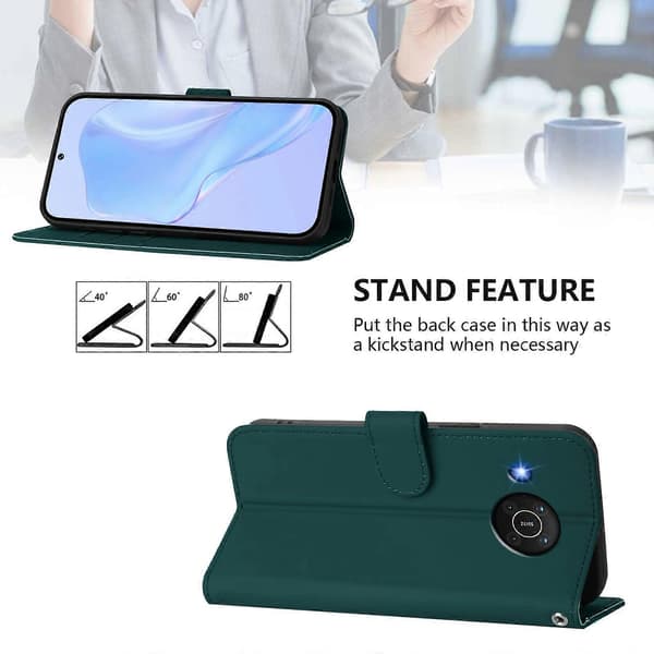 Ensfarget PU-deksel til Nokia X20 / X10 Dark Green