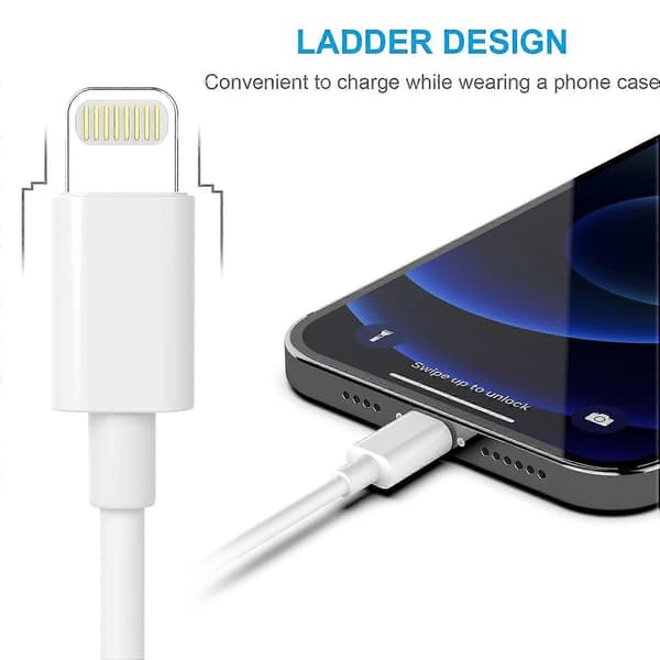 Apple MFi-certifierad iPhone-laddare 5-pack [1,8/1,8/1,8/3/3 meter] Förlängd Lightning-datakabel Snabbladdningskabel iPhone-laddningskabel för iPhone