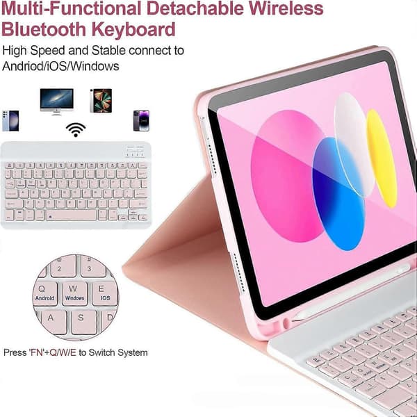 Samsung Galaxy Tab S10 FE / S9 Bluetooth-näppäimistön suojakotelo Light Green