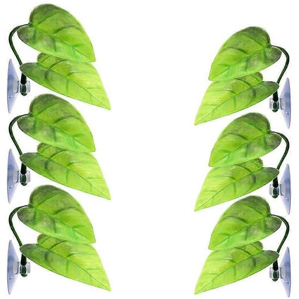 6 stykker Betta Hængekøje Legetøj, Akvarium Plastfabrik til Betta Habitat Tilbehør Grön