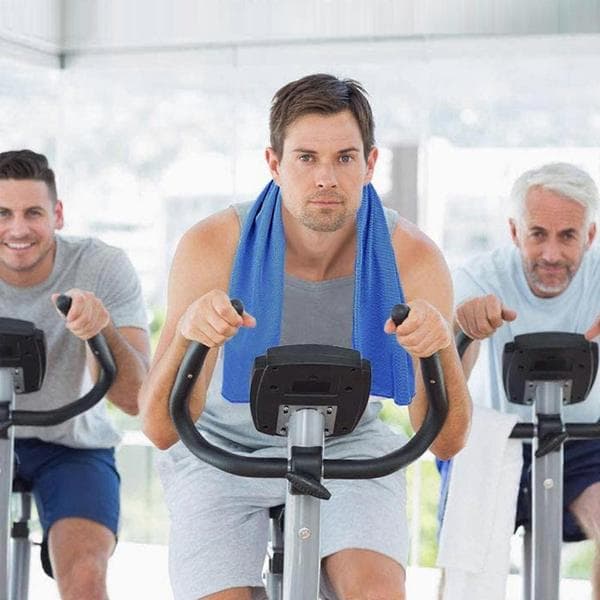 2 stk hurtigtørkende trening håndkle - kongeblå + mørkegrå