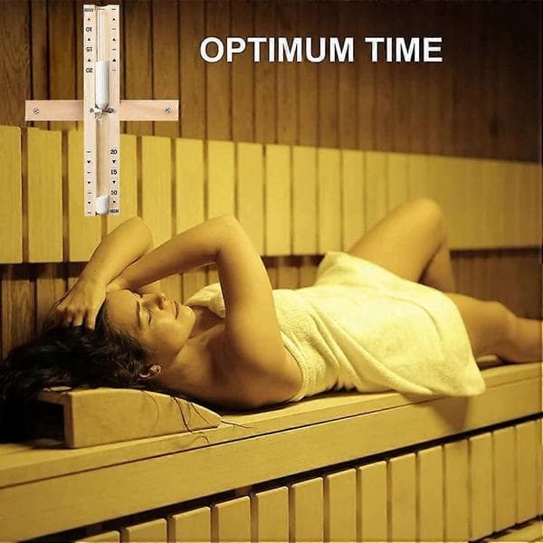 Sauna Timeglas Timer 30 Minutter Træ Sandur, Varmebestandigt Roterende Design til Spa Rum