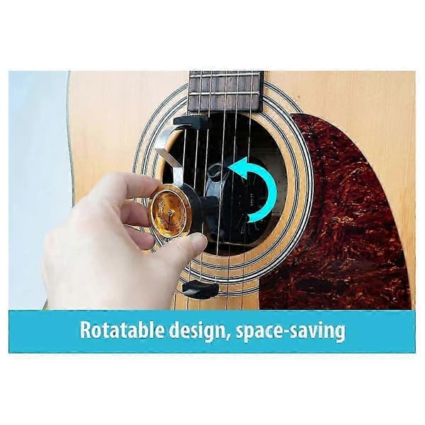 Akustisk gitar lydhull luftfukter 2 i 1 hygrometer fuktighetskrem fuktighetspleiesystem gitardel Black