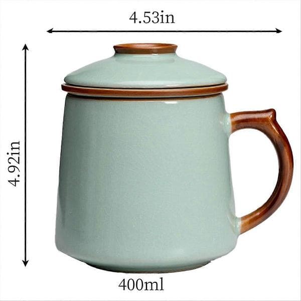 Keramiske tekopper, tekopp med infuser og lokk