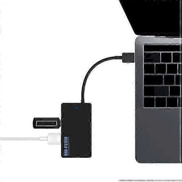 OCIODUAL USB 3.0 Hub 4 porte sort højhastighedsdataoverførsel 5 Gbps ultrahurtig Super Speed SS dataadapter splitter