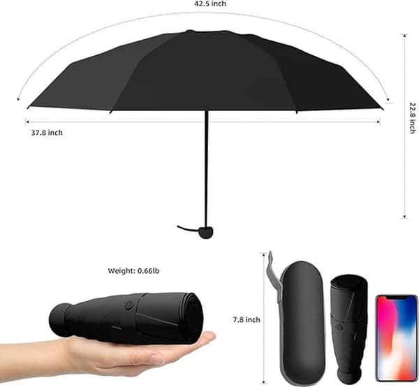 Fällbart paraply - Mini Storm Paraply - Mini Paraply - Vindtätt - Solskydd UV