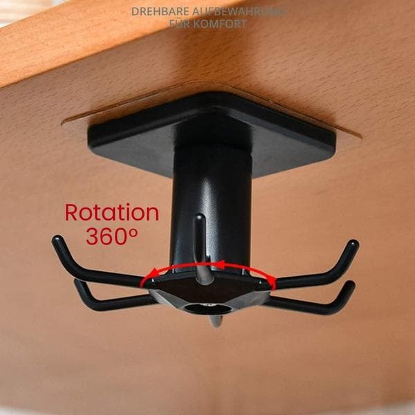wxsp 2-pack Kitchen Utensil Hook Rack - 360° Rotatable Kitchen Utensil Hook Rack - Kitchen Utensil Hanging Organizer Bar - No Drilling Required -