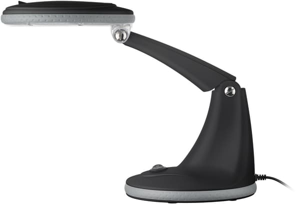 LED-forstørrelseslampe med stativ, 6 W, svart