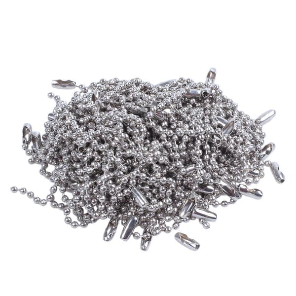 Rustfrit stål 10 cm længde 2,4 mm perlekæde 100 stk. sølvfarvet