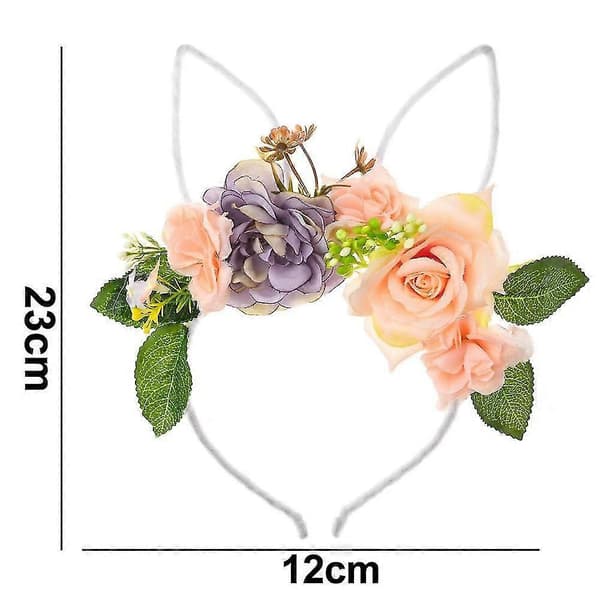 Påskehareørehodebånd med blomsterhodeplagg for kvinner og jenter, 2269 shape1
