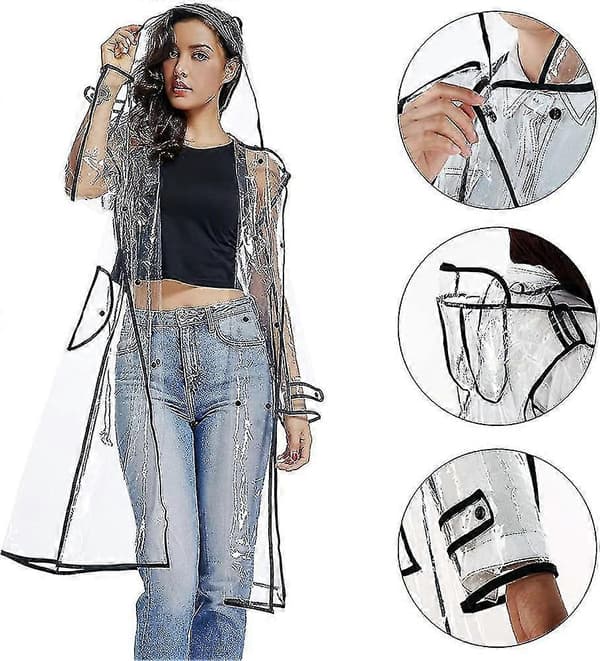 Vattentät Regnkappa Lättvikts Packbar Regnkappa Transparenta Regnponchos