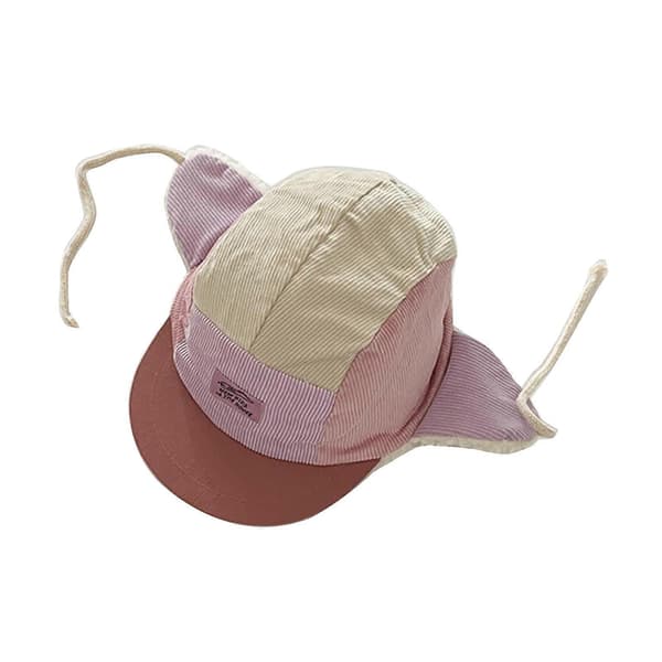 Snygg Vinter Barnmössa Manchester Baseballkepsar Patchwork Barnmössa med Mjukt Foder Perfekt för Barn 2-7 År Ljuslila Light Purple