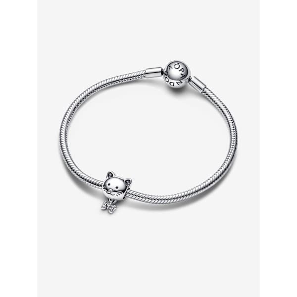 Pandora - Cat with Bow Charm - Sterling Silver