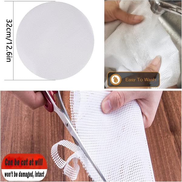 8 Pcs Round Silicone Dehydrator Sheets, Fruit Dryer Mesh Non-Stick Fruit Dryer Mat Reusable Steamer Mat Mesh Sheets for Fruit Dryer