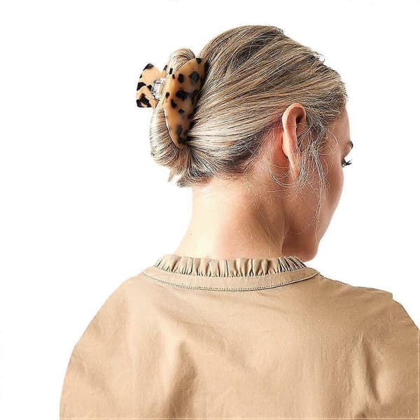 2 st hårklämmor bananklämmor sköldpadda, leopardmönster