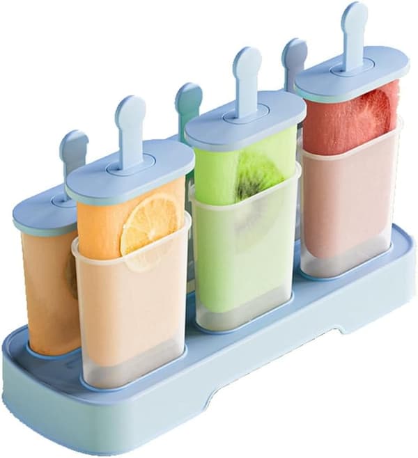 Sæt med isforme (6 dele), ismaskine, letopløselige isforme, DIY-isforme (blå).