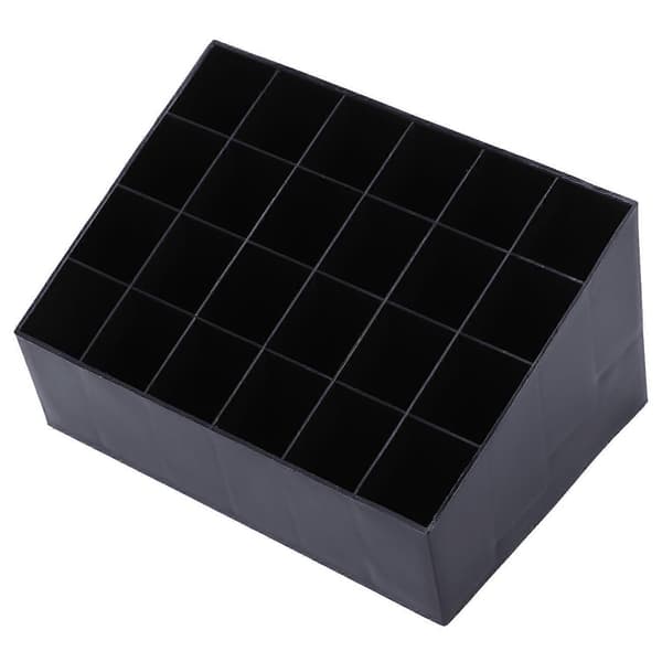 24 Læbestiftholder Organizer Læbestiftholder Displayholder Kosmetisk Sort Black