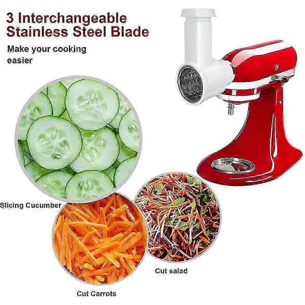Osteriver og rivetilbehør til Kitchenaid kjøkkenmaskin, erstatning for Kitchenaid rivetilbehør Hvit SZRH 0,5 5