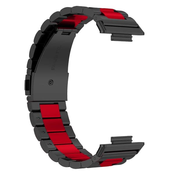 Til Huawei Watch Fit 2 urrem i rustfrit stål Black Red